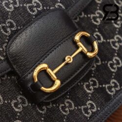 Túi Gucci Horsebit 1955 Shoulder Bag Đen GG Supreme Denim 25CM Best Quality