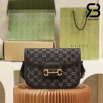 Túi Gucci Horsebit 1955 Shoulder Bag Đen GG Supreme Denim 25CM Best Quality