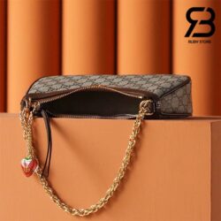 Túi Gucci Ophidia GG Small Handbag Strawberry GG Canvas Nâu Be Best Quality