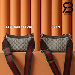 Túi Gucci Ophidia GG Small Handbag Strawberry GG Canvas Nâu Be Best Quality