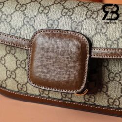 Túi Gucci Small Horsebit 1955 Shoulder Bag GG Supreme Be Nâu Canvas Best Quality