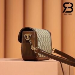 Túi Gucci Small Horsebit 1955 Shoulder Bag GG Supreme Be Nâu Canvas Best Quality