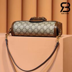 Túi Gucci Small Horsebit 1955 Shoulder Bag GG Supreme Be Nâu Canvas Best Quality