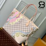 Túi LV 23S Nautical Neverfull MM Tote Bag Damier Azur Best Quality