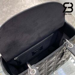 Túi Medium Lady Dior Bag Màu Đen Cannage Da Cừu SHW 24CM Best Quality