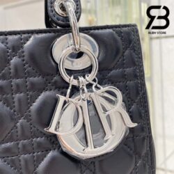 Túi Medium Lady Dior Bag Màu Đen Cannage Da Cừu SHW 24CM Best Quality