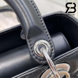 Túi Medium Lady Dior Bag Màu Đen Cannage Da Cừu SHW 24CM Best Quality
