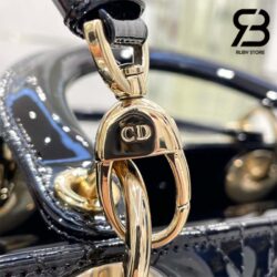 Túi Medium Lady Dior Bag Đen Bóng Cannage Calfskin GHW 24CM Best Quality