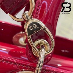 Túi Medium Lady Dior Bag Đỏ Cherry Bóng Cannage Calfskin GHW 24CM Best Quality