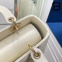Túi Medium Lady Dior Bag Màu Trắng Latte Cannage Da Cừu GHW 24CM Best Quality