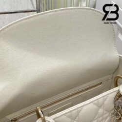 Túi Medium Lady Dior Bag Màu Trắng Latte Cannage Da Cừu GHW 24CM Best Quality