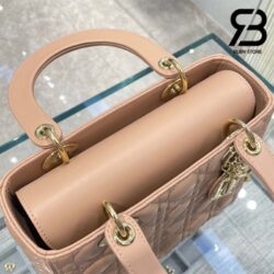 Túi Medium Lady Dior Bag Màu Hồng Cát Cannage Da Cừu GHW 24CM Best Quality