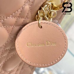 Túi Medium Lady Dior Bag Màu Hồng Cát Cannage Da Cừu GHW 24CM Best Quality
