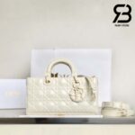 Túi Medium Lady Dior D-Joy Bag Latte Kim Cương Da Bê 26CM Best Quality