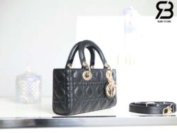 Túi Small Lady Dior D-Joy Bag Màu Đen Da Cừu 22CM Best Quality