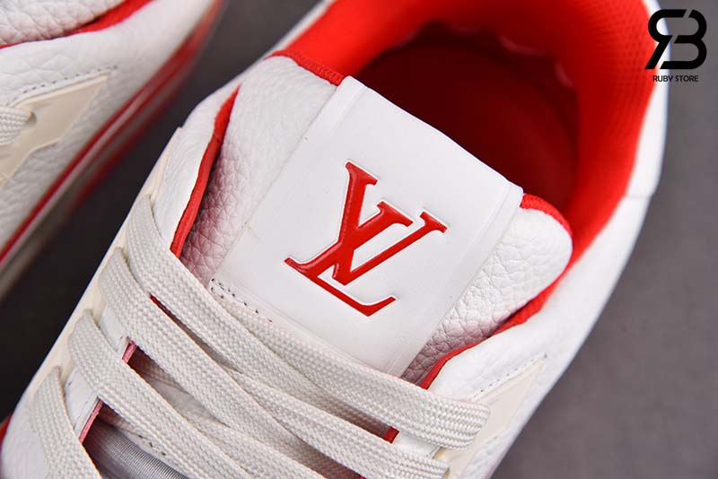 Giày Louis Vuitton LV Trainer White Red Signature Siêu Cấp