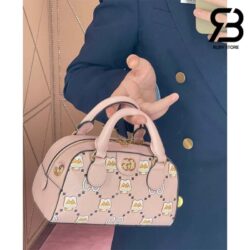Túi Gucci Ophidia GG Animal Print Mini Bag Pikara Hồng Nhạt Best Quality