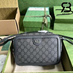 Túi Gucci Ophidia Small Shoulder Bag Xám Đen GG Supreme Best Quality