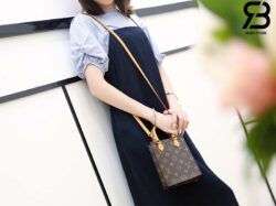 Túi LV Petit Sac Plat Monogram Nâu Canvas 17CM Best Quality