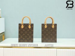 Túi LV Petit Sac Plat Monogram Nâu Canvas 17CM Best Quality