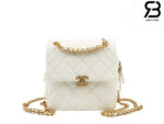 Ba Lô Chanel 22 Melody White Trắng Da Caviar GHW 20CM Best Quality