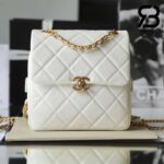 Ba Lô Chanel 22 Melody White Trắng Da Caviar GHW 20CM Best Quality
