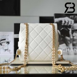 Ba Lô Chanel 22 Melody White Trắng Da Caviar GHW 20CM Best Quality