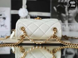 Ba Lô Chanel 22 Melody White Trắng Da Caviar GHW 20CM Best Quality