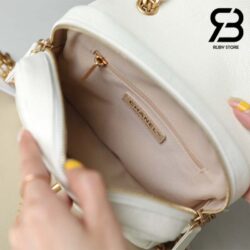 Ba Lô Chanel 22 Melody White Trắng Da Caviar GHW 20CM Best Quality