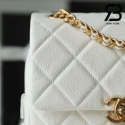 Ba Lô Chanel 22 Melody White Trắng Da Caviar GHW 20CM Best Quality