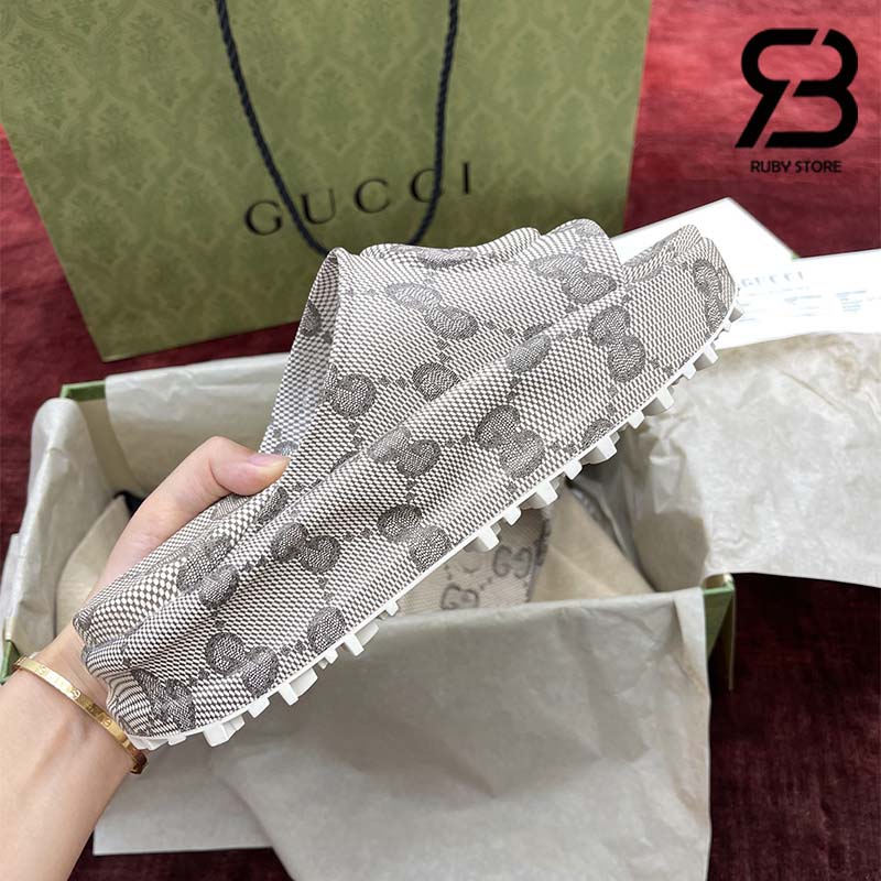 Dép Gucci Slide Sandal With Interlocking G Beige GG Best Quality 