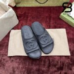 Dép Gucci Slide With Interlocking G Đen Best Quality