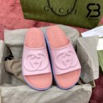Dép Gucci Slide With Interlocking G Hồng Tím Best Quality