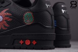Giày Louis Vuitton x Yayoi Kusama Trainer Đen Mặt Trời Siêu Cấp