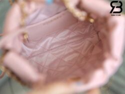 Túi Chanel 22 Mini Handbag Pink Shiny Hồng Logo Vàng Da Bê 20CM GHW Best Quality