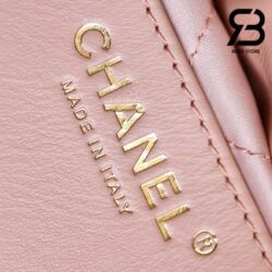 Túi Chanel 22 Mini Handbag Pink Shiny Hồng Logo Vàng Da Bê 20CM GHW Best Quality