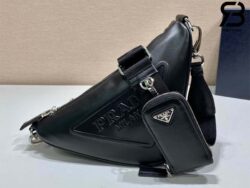 Túi Prada Triangle Leather Shoulder Bag Đen Smooth Calfskin Best Quality