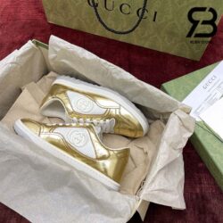 Giày Gucci MAC80 Off-White Metallic Gold Siêu Cấp