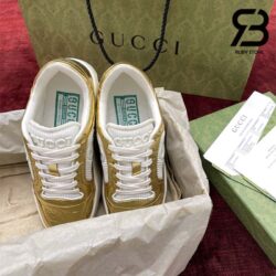 Giày Gucci MAC80 Off-White Metallic Gold Siêu Cấp