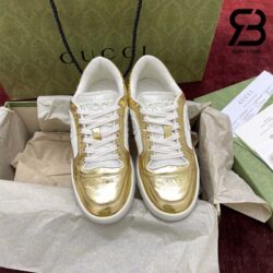Giày Gucci MAC80 Off-White Metallic Gold Siêu Cấp