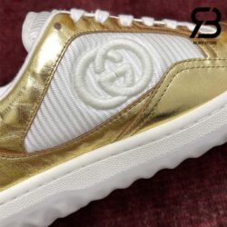 Giày Gucci MAC80 Off-White Metallic Gold Siêu Cấp