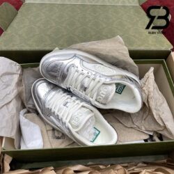 Giày Gucci MAC80 Off-White Metallic Silver Siêu Cấp
