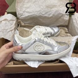 Giày Gucci MAC80 Off-White Metallic Silver Siêu Cấp