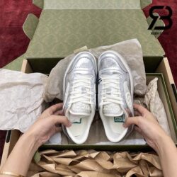 Giày Gucci MAC80 Off-White Metallic Silver Siêu Cấp