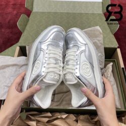 Giày Gucci MAC80 Off-White Metallic Silver Siêu Cấp