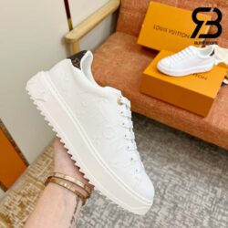 Giày Louis Vuitton Time Out Debossed LV Monogram Leather White Siêu Cấp