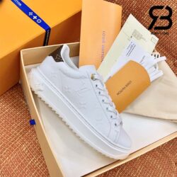 Giày Louis Vuitton Time Out Debossed Monogram Leather White Siêu Cấp