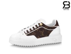 Giày Louis Vuitton Time Out White Cacao Brown Siêu Cấp
