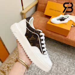 Giày Louis Vuitton Time Out White Cacao Brown Siêu Cấp