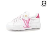 Giày Louis Vuitton Time Out White Chữ hồng Siêu Cấp